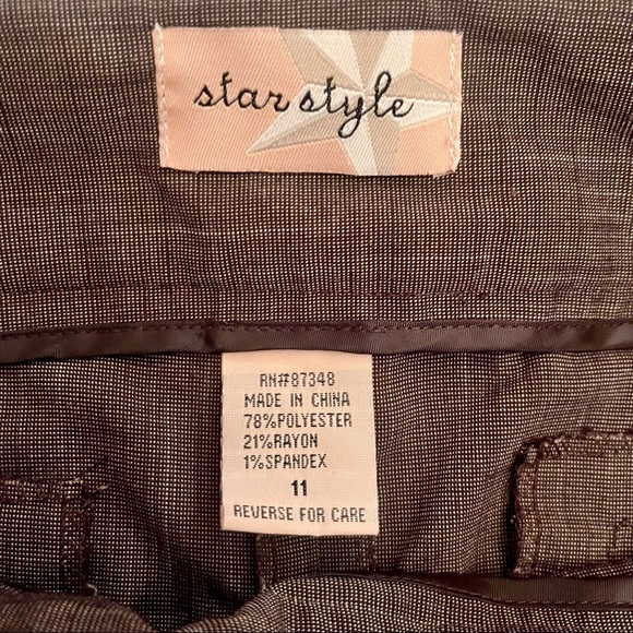 Star Style Juniors Wide Leg Gray Dress Pants w/ Built in Belt Sz 11 - Picture 5 of 7